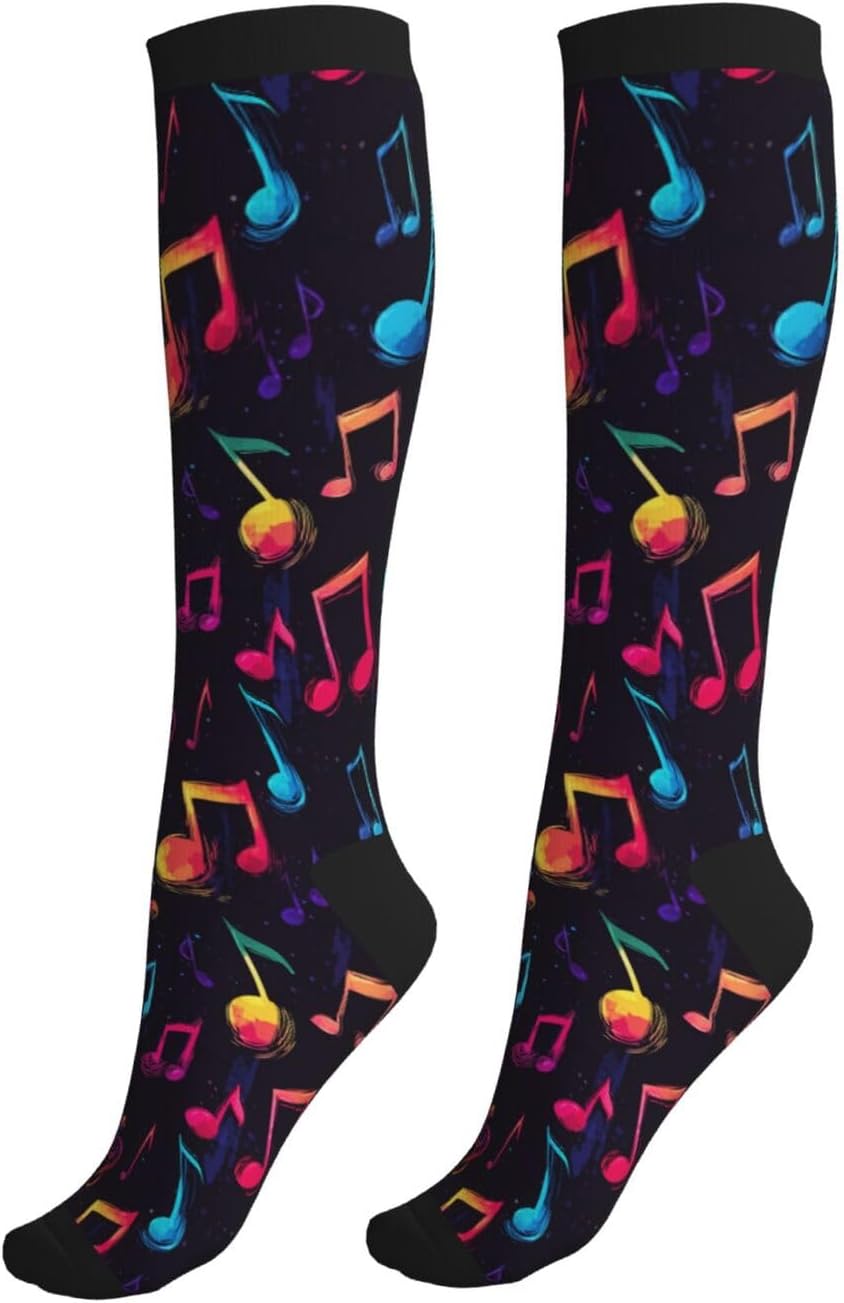 Compression Socks Knee High Circulation Support Socks For Women Men Athletic Running Work Hiking Cycling Travel