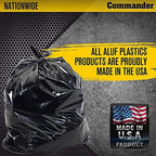 Commander 42 Gallon 2.5 MIL Black Heavy Duty Garbage Trash Bags - 32" x 46" - Pack of 20 - For Contractor, Industrial, Institutional, & Commercial