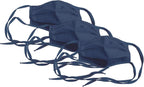Adjustable Cotton Blend Face Cover 3-Pack, Blue Twill, 65% Poly Blend - Assorted Blue, 5 in x 4.5 in x 0.5 in (226673)