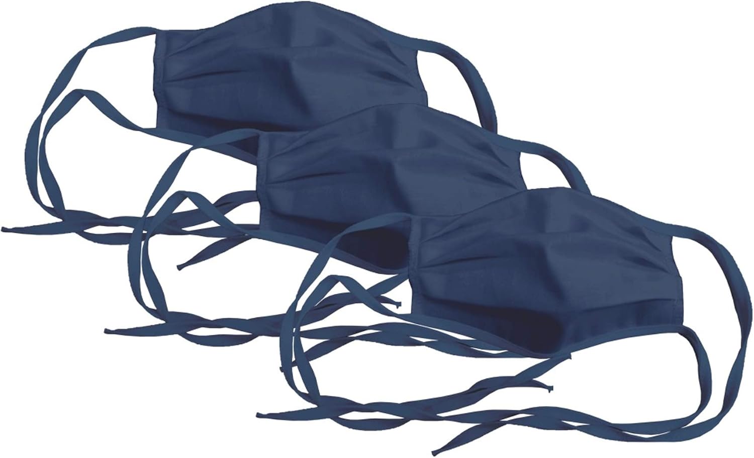Adjustable Cotton Blend Face Cover 3-Pack, Blue Twill, 65% Poly Blend - Assorted Blue, 5 in x 4.5 in x 0.5 in (226673)