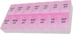 7 Day Weekly Pill AM PM Organizer, ShysTech Large Pill Case Pill Box for Pills/Vitamin/Supplements/Medication (Pink, Regular)