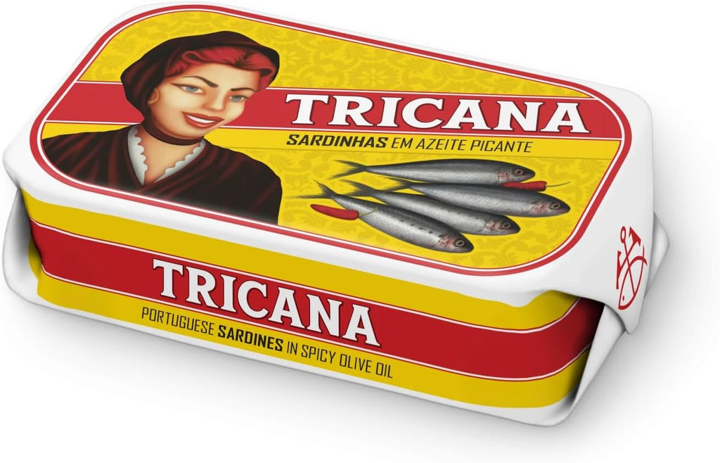 Tricana - Portuguese Sardines in Spicy Oilve Oil - 4.23oz / 120gr (Pack of 5 cans)