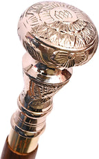 Vintage Brass Handle Victorian Telescope Fold able Wooden Walking Stick Walking Cane Ideal Gift