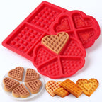 Waffle Mold, Gasusen 3PCS Rectangle and Heart Shaped Silicone Waffle Mold Set, Large Waffle Maker Baking Tray Pan Molds for DIY Waffle Cake Candy Chocolate Making