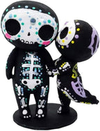 Sugar Skull Couple Figurine Statue Couples Cute Skeleton Mexican Halloween Day of The Dead Figurines Valentine's Day Decor(kiss)