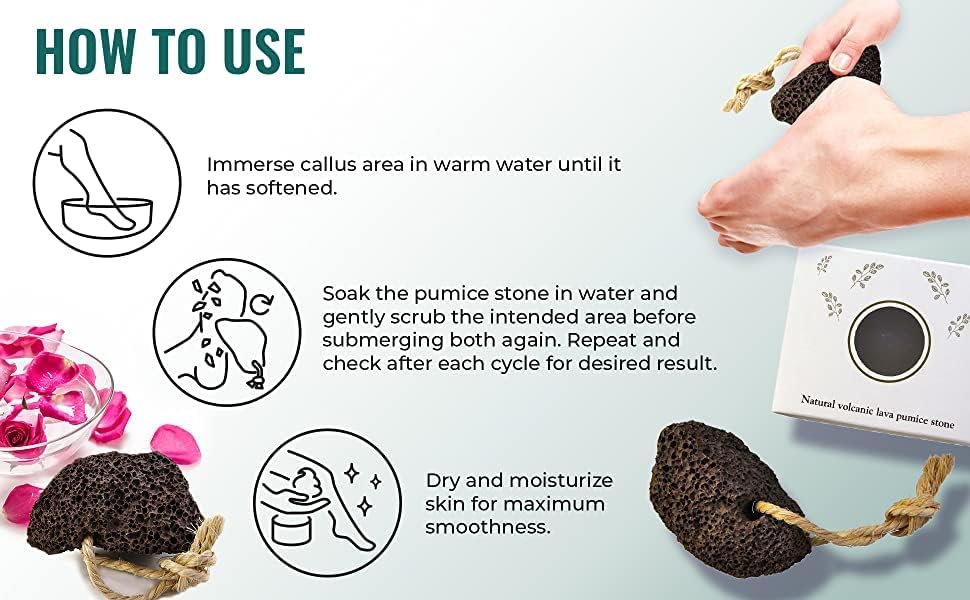 Natural Elephant Pumice Stone for Feet | Volcanic Lava Rock Callus Remover & Foot Scrubber | Single Natural Stone