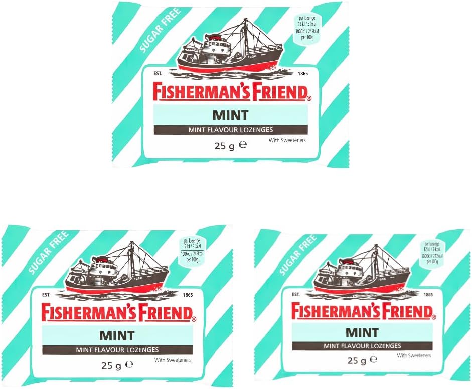 Fisherman's Friend Mint Lozenges, 25g Sachet (Pack of 3)