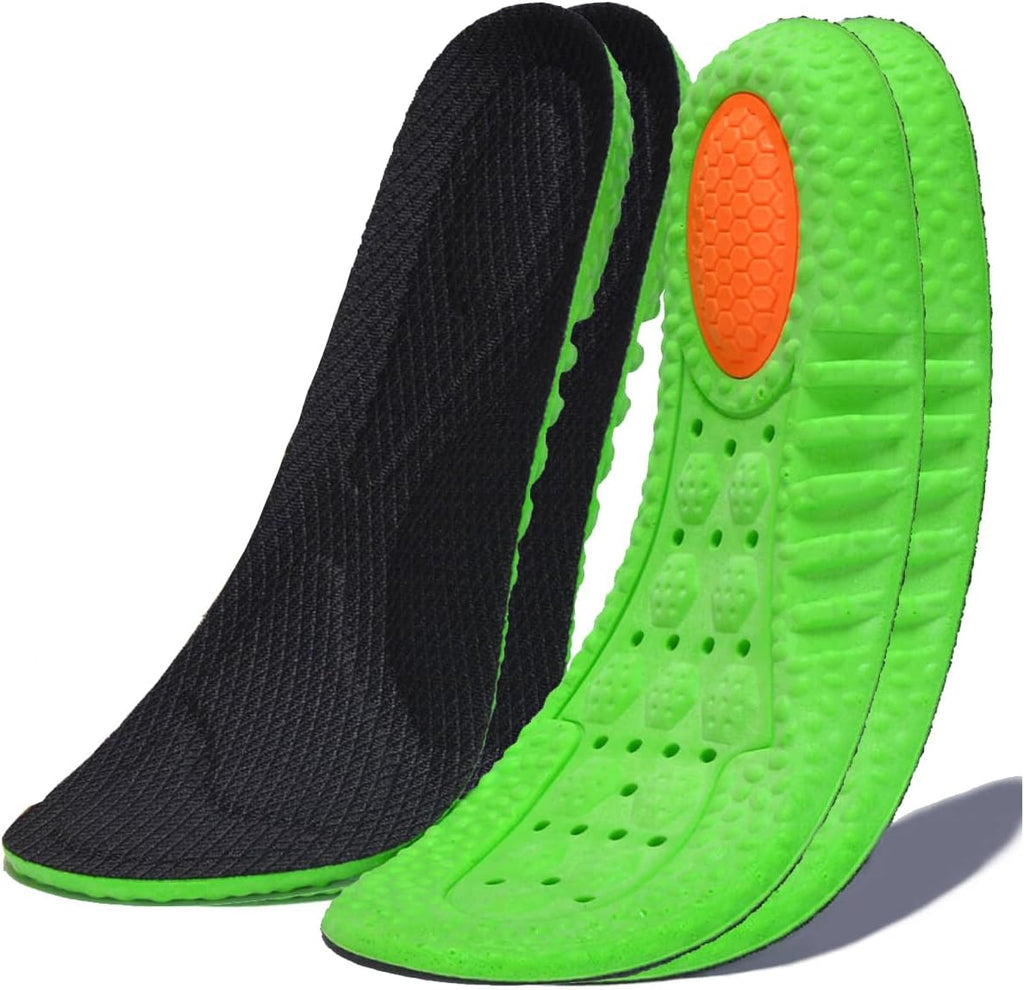 2 Pairs of Comfort Insoles with Memory Foam for Men & Women - Shock-Absorbing, Breathable & Arch Support for Sports, Work and Hiking