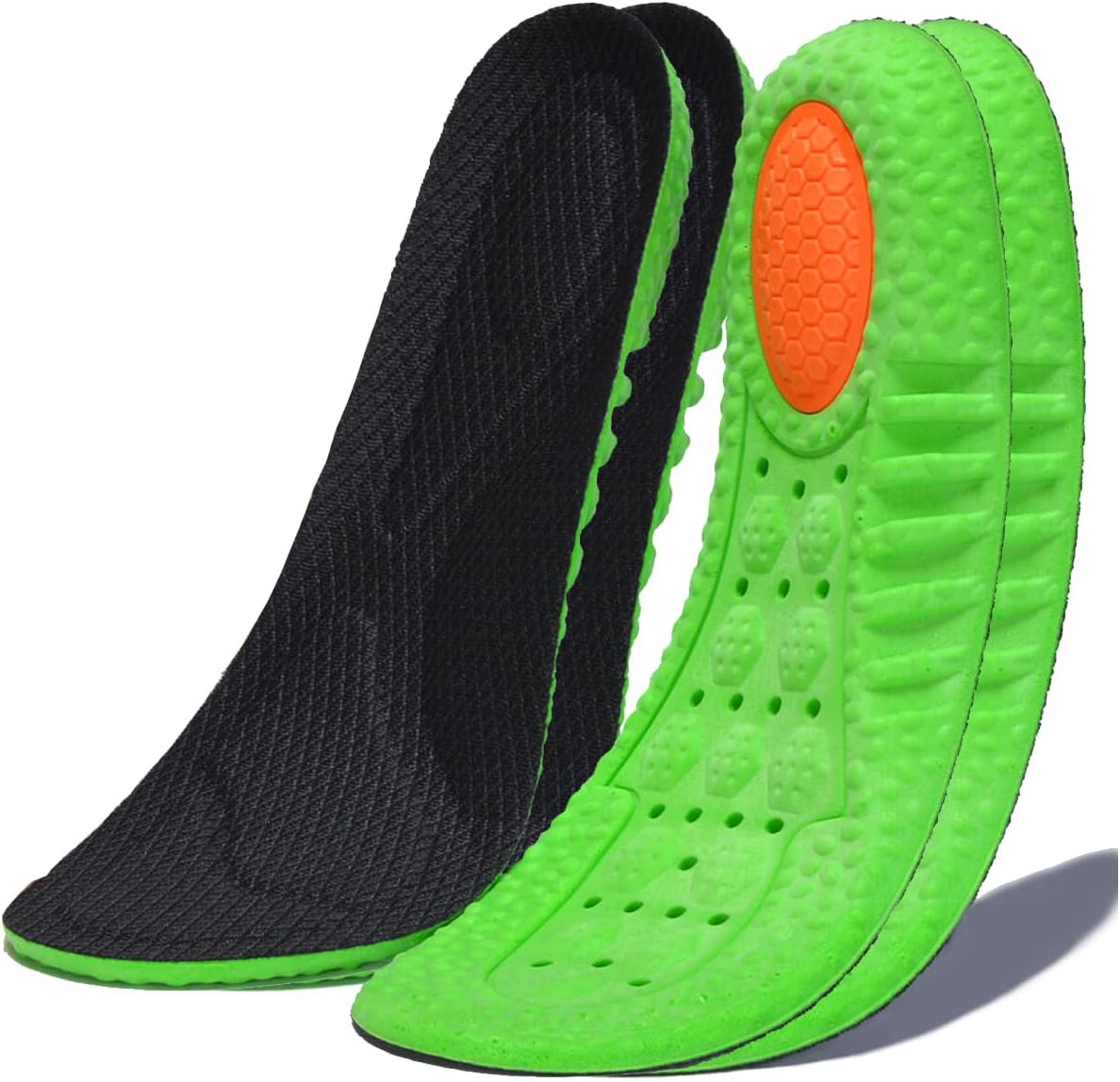 2 Pairs of Comfort Insoles with Memory Foam for Men & Women - Shock-Absorbing, Breathable & Arch Support for Sports, Work and Hiking