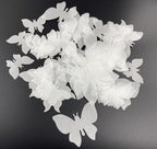 50Pcs Edible Wafer Cupcake Toppers Cake DIY White Blank Butterfly Cake Decoration Birthday Mix Size & White Colour