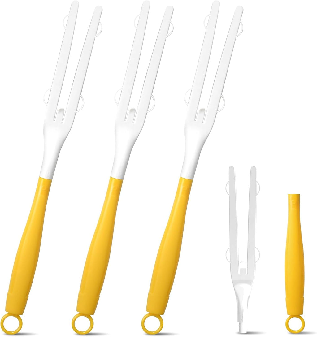 3 Pack Replacement Duster Handles – Compatible with Swiffer Duster Refills, Extendable & Detachable Mop Handles for Tight Spaces (Yellow)