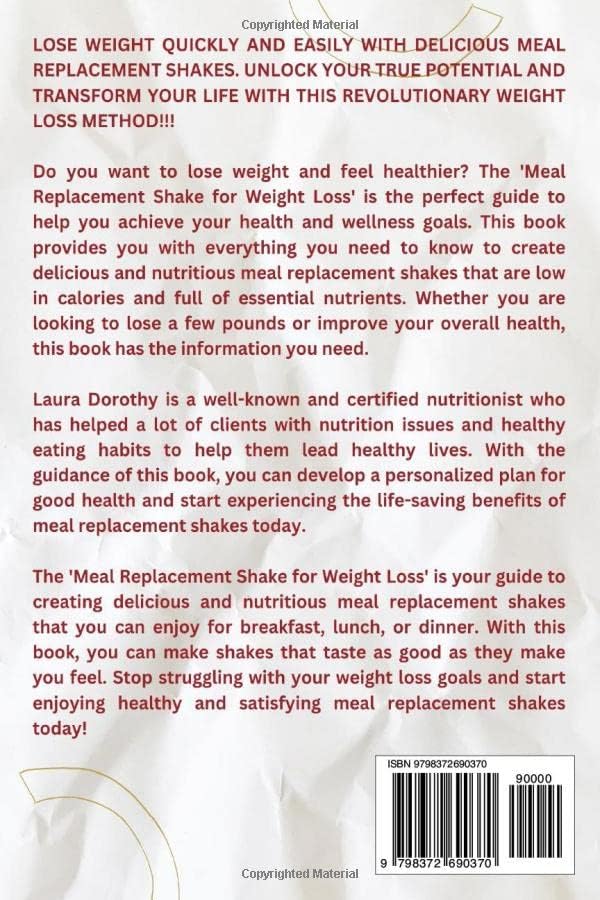 MEAL REPLACEMENT SHAKES FOR WEIGHT LOSS: Lose Weight Fast and Rapidly in 4-Weeks with Delicious Make-It-Yourself Shakes Recipes