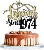 Legend Since 1974 Cake Topper,Cheer 50th Cake Topper,Happy 50th Birthday Cake Topper,Funny 50 and Fabulous Decoration (1974)