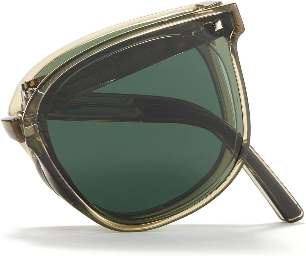 Cyxus Trendy Polarized Folding Cat Eye Sunglasses Women Men Uv400 Protection Anti Glare TR90 Ultralight Foldable