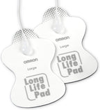 OMRON Long Life Pads for TENS Unit Muscle Stimulator - Large - Drug-Free Pain Relief - Includes 2 Reusable TENS Unit Pads - Durable, Reusable & Washable