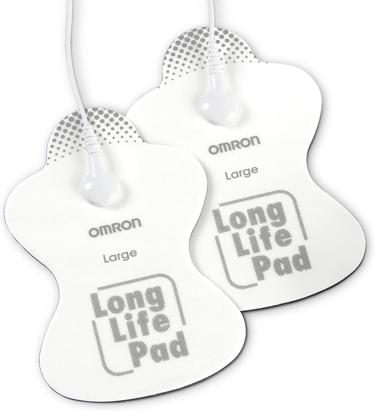 OMRON Long Life Pads for TENS Unit Muscle Stimulator - Large - Drug-Free Pain Relief - Includes 2 Reusable TENS Unit Pads - Durable, Reusable & Washable