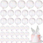 Jenaai 100 Pieces Clear Bubble Balls Cake Toppers Mini Plastic Clear Pearl Ball Cupcake Toppers for Baby Shower Mermaid Birthday Party Wedding Anniversary Decor