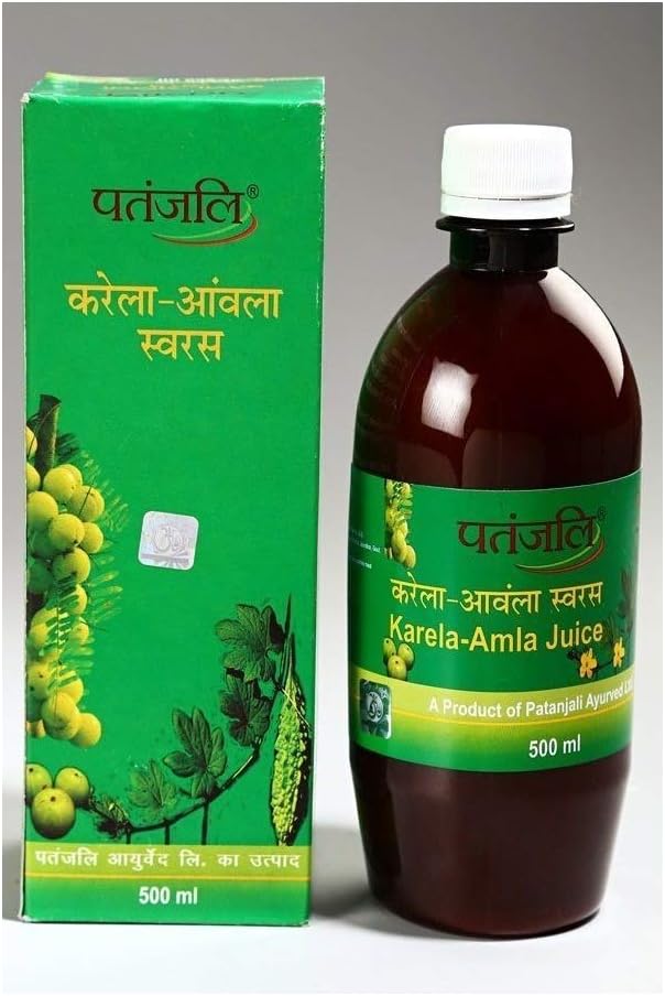 Patanjali Karela Amla Juice - 500ml (Pack of 2)