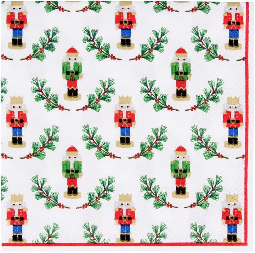 Caspari Little Nutcracker Cocktail Napkins - 20 Per Package