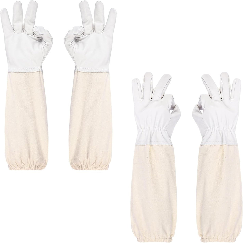 2 Pairs Beekeeping Gloves - Thickened Goatskin Bee Gloves for Men Women - Beekeeping Supplies