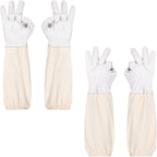 2 Pairs Beekeeping Gloves - Thickened Goatskin Bee Gloves for Men Women - Beekeeping Supplies