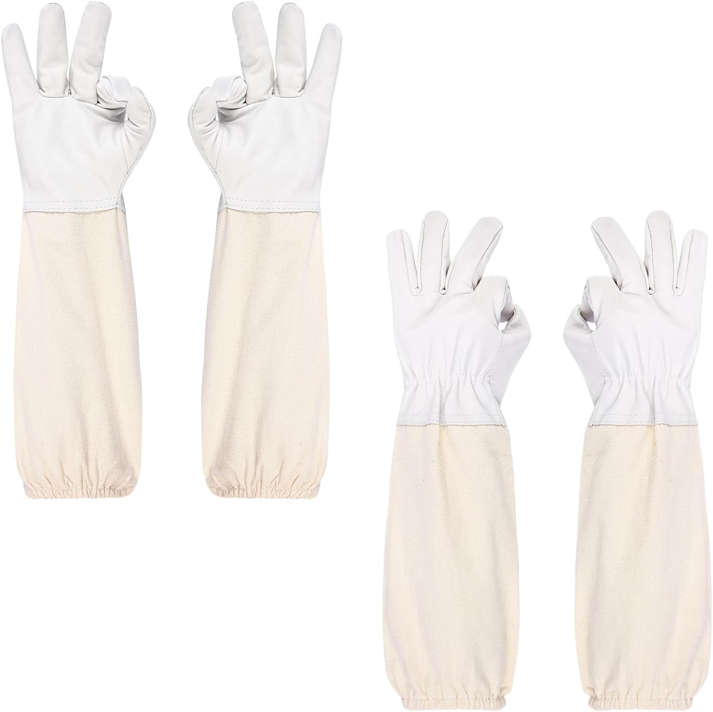 2 Pairs Beekeeping Gloves - Thickened Goatskin Bee Gloves for Men Women - Beekeeping Supplies