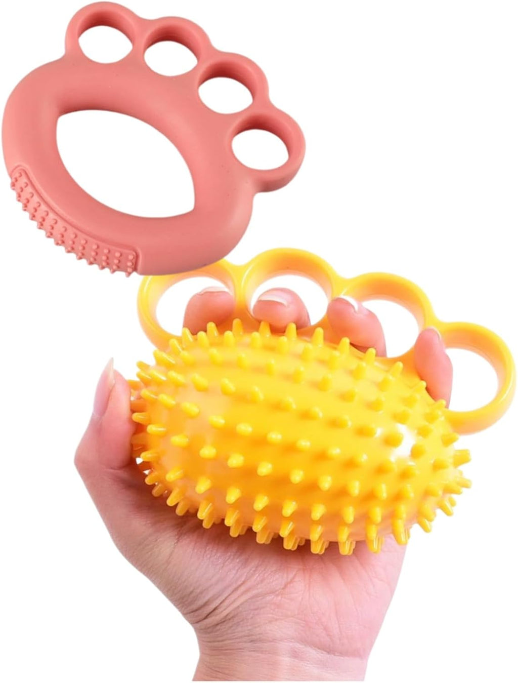 Hand Exercise Ball & Hand Grip Strengthener for Stress Relieve, Strength, Flexibility, Stroke Recovery, Arthritis, Anxiety, Physical Therapy and Muscle Massage as Rehabilitation Training Equipment, Set of 2