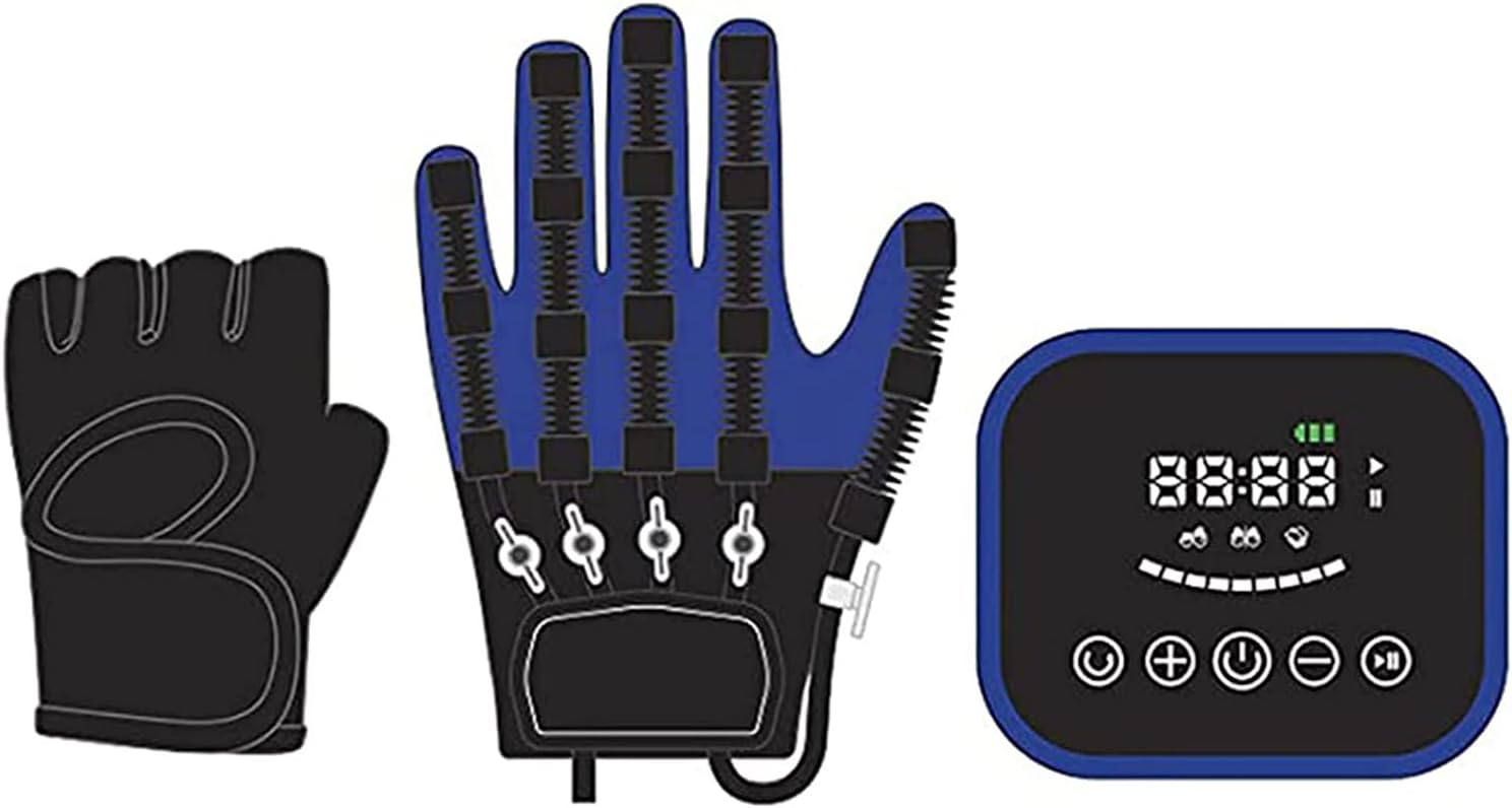 Finger Wrist Training Equipment, Rehabilitation Robot Gloves Orthoses, Hand Rehabilitation Device for Stroke Hemiplegia Hand Function,Left,XL