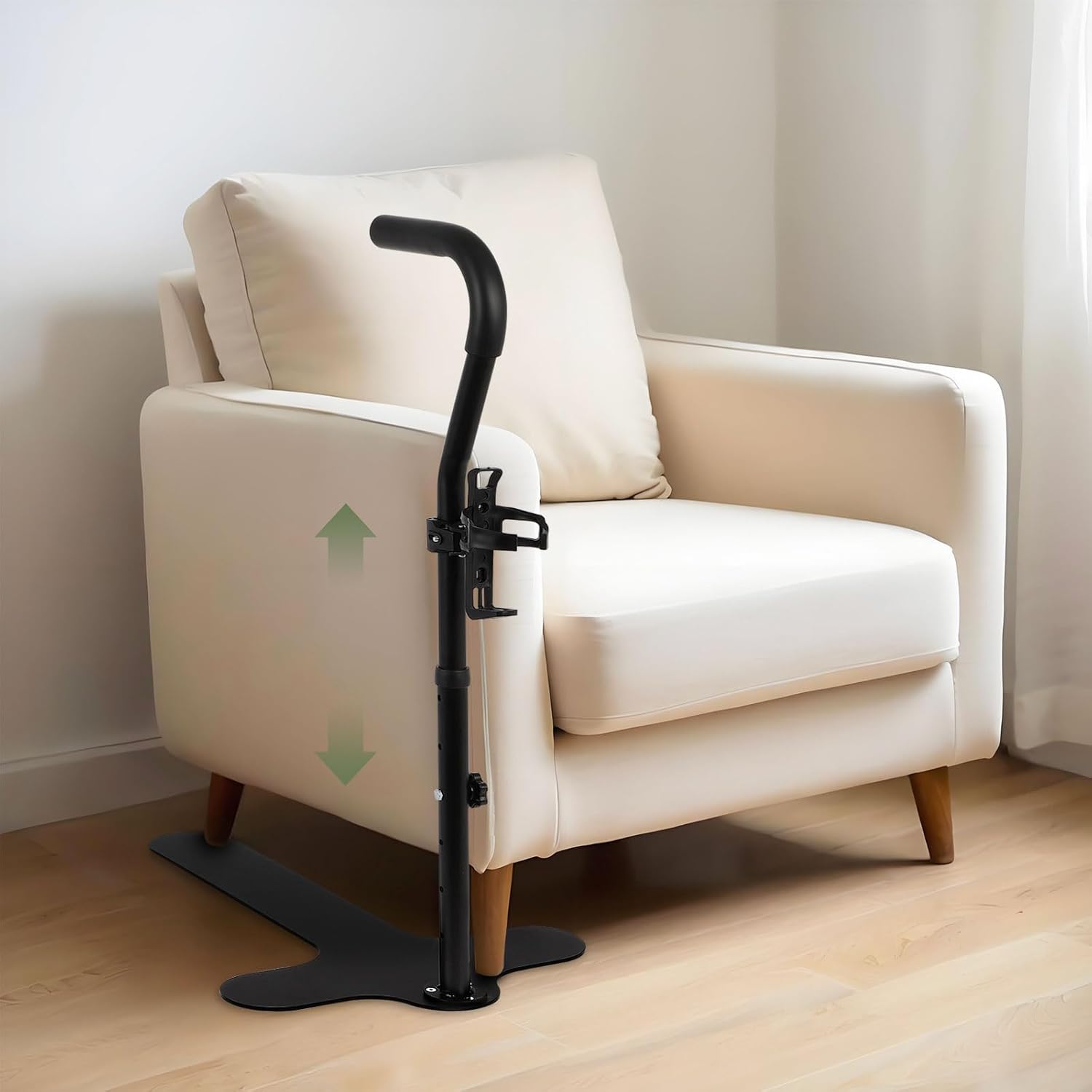 GCCSJ Couch Stand Assist Aid for Elderly: Chair Sofa Lift Assis Devices for Seniors Sit to Stand - 6 Height Adjustable Mobility Daily Living Aid Rail Assistance Handle, Black