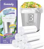 3 Gallon 120pcs (Fit 3-3.2 Gal) Small Clear Trash BagsPlastic Strong Clear Garbage Bags,Bathroom Trash Can Bin Liners,Waste Basket Liner,Fit 10-13 Liter, 3 Gallon,3.2Gallon