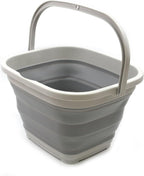 SAMMART 11L (2.9 Gallon) Collapsible Rectangular Handy Bucket/Tub(1, Grey)
