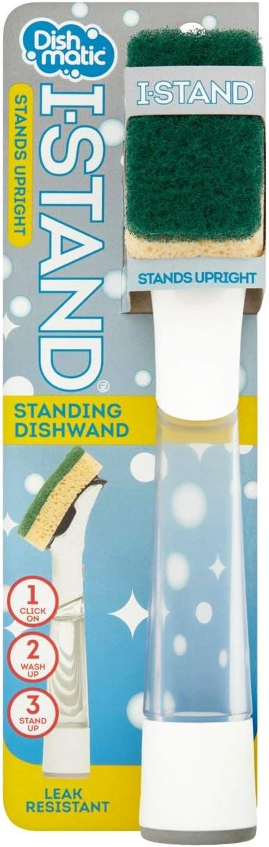 Dishmatic Pro Premium Washing Up Brush I-Stand Colours May Vary Black or White