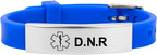 Medical Alert Bracelet for Women Men, Adjustable Medical Alert ID Silicone Wristband for Diabetic D.N.R Pacemaker Epilepsy