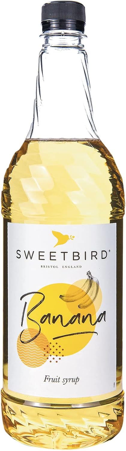 Sweetbird Banana Flavored Syrup – 1 Liter (Vegan, GMO Free, All Natural)