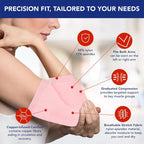 Dr. Arthritis Doctor Developed Ladies Pink Elbow Compression Sleeve for Women and Handbook- relief from Tennis/Golfers Elbow & Other Elbow Conditions - Excellent Customer Support (Large)