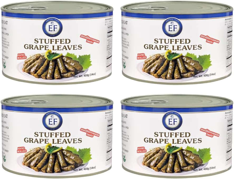 Eastern Feast - Stuffed Grape Leaves, 14 oz / 400g, (4 PACK) Vegan Suitable