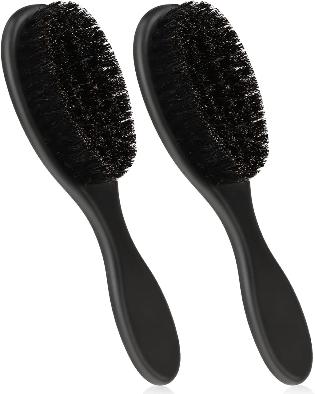 2 Pcs Hair Brush, Barber Brush, Slick Back Brushes Beard Fade Styling Comb Kit with Soft Bristles, Neck Duster Cleaning Brushes for Men, Cutting Shaving Accessories Grooming Tools with Handle (Black)