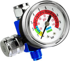 LE LEMATEC Air Compressor Regulator & Flow Control Valve with Pressure Gauge - for Pneumatic Tools, Spray Painting, Tire Inflation, 1/4 NPT, 0-150 PSI
