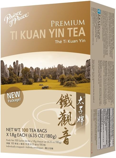 Prince of Peace Premium Ti Kuan Yin Tea, 100 Tea Bags – Ti Kuan Yin – Prince of Peace Tea – Ti Kuan Yin Tea Bags – Oolong Tea Prince of Peace – Premium Tea Bags