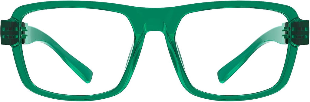 Eyekepper Metalless Reading Glasses with Screwless Spring Hinges Large Frame Readers for Women and Men Green +1.25