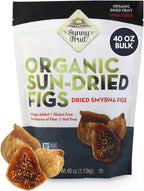 Sunny Fruit Organic Turkish Dried Figs, 2.5 Pound Bulk Bag | No Preservatives, No Sugar Added | Healthy, Sweet Snack | ORGANIC, NON-GMO, VEGAN, HALAL, KOSHER