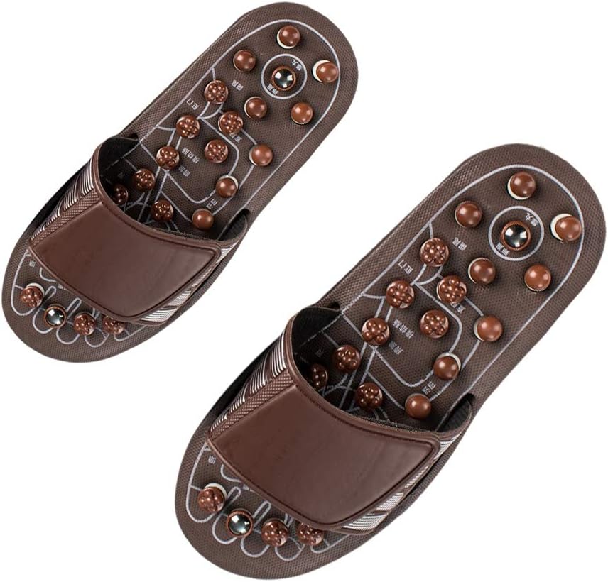 2 Pairs Acupressure Foot Massager Massage Slippers Shoes Reflexology Sandals Relief Plantar Fasciitis Arthritis,M & XL