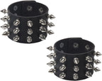 Fuqimanman2020 Punk Leather Spike Rivet Bracelets Set Faux Studded Cuff Bangle Goth Black Wristband Strap for Men Women Biker Halloween Party Deco Jewelry