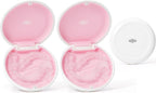 Retainer Case Slim Aligner Case with Vent Holes Removable Inner Tray Silicone for Easy Cleaning (2Pack White Pink)