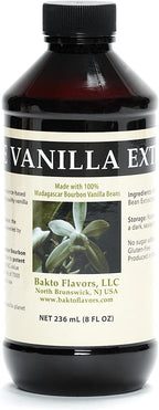 Bakto Flavors Pure Madagascar Vanilla Extract, 8 Ounces