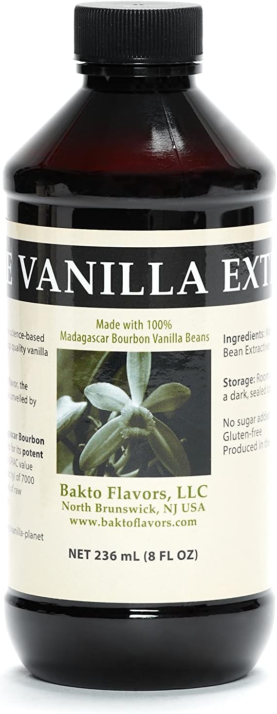 Bakto Flavors Pure Madagascar Vanilla Extract, 8 Ounces
