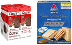 Quest Nutrition High Protein Peanut Butter Cups 12 Count and Atkins Peanut Butter Protein Wafer Crisps 5 Count