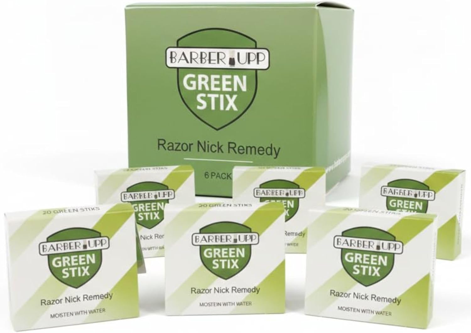 Styptic Sticks for Razor Nicks - 6 Pack (120 Green Stix) Stops Bleeding Shaving Accessories for Men & Women | Disposable, Sanitary, & Fragrance-Free | Ideal for Barbers, Salons, Travel or Personal