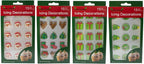 Christmas Edible Cake Decorations - Candy or Cupcake Topper - Santa Face, Trees, Wreaths, Reindeer, Xmas Boots, & Christmas Presents, 60 Pieces Total