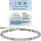 LPBeads Beaded Bracelets for Women Energy Gemstone Charm Jewelry Adjustable Bracelet Gifts for Mom, Daughter, Wife, Friends, Bestie